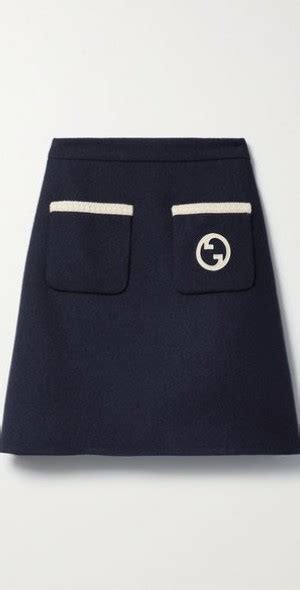 lane gucci micro mini skirts|GUCCI Appliquéd wool.